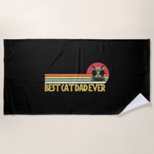 Best Cat Dad Ever Shirt Cat Lovers Cat Dad Fabulou Beach Towel