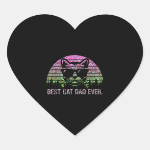 Best Cat Dad Ever Shirt Heart Sticker