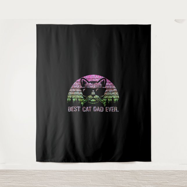 Best Cat Dad Ever Shirt Tapestry (Front)