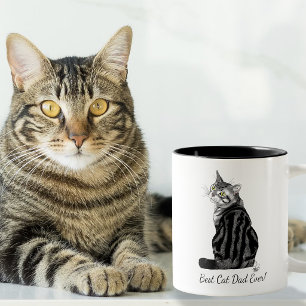 Best Cat Dad Ever Silver Tabby Father's Day Two-Tone Coffee Mug