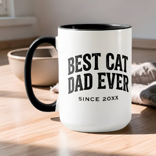 Best Cat Dad Ever Since Custom Year Retro Pet Dad Mug