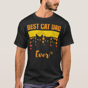 Best Cat Dad Ever Style Retro Cat Daddy Father's D T-Shirt