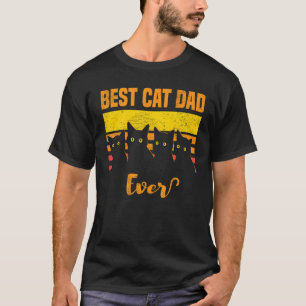 Best Cat Dad Ever Style Retro Cat Daddy Father's D T-Shirt