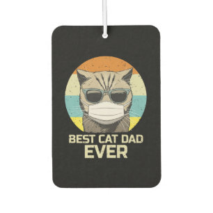 Best Cat Dad Ever Sunglasses Face Mask Gift Car Air Freshener