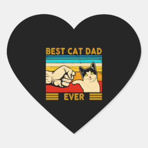 Best Cat Dad Ever T Shirt Funny Cat Dad Father Heart Sticker