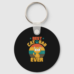 Best Cat Dad Ever T-Shirt Funny Cat Daddy Father Key Ring