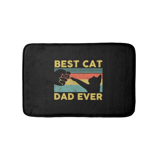 Best Cat Dad Ever tee Funny Cat Daddy Father s Day Bath Mat (Front)