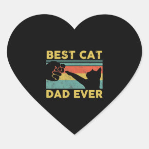 Best Cat Dad Ever tee Funny Cat Daddy Father s Day Heart Sticker
