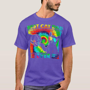 Best Cat Dad Ever Tie Dye Funny Cat Daddy Fathers T-Shirt