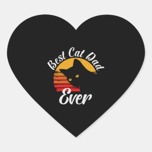 Best Cat Dad Ever Vintage Best Cat Dad Ever Gift Heart Sticker