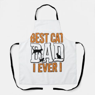 Best Cat Dad Ever Vintage Cat Father Shirt Design_ Apron
