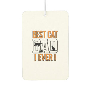 Best Cat Dad Ever Vintage Cat Father Shirt Design_ Car Air Freshener