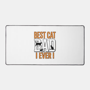 Best Cat Dad Ever Vintage Cat Father Shirt Design_ Desk Mat