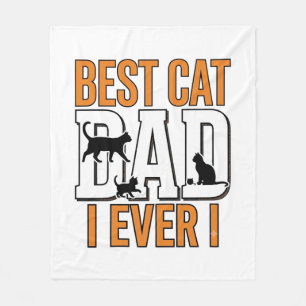 Best Cat Dad Ever Vintage Cat Father Shirt Design_ Fleece Blanket
