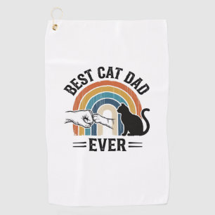 Best Cat Dad Ever Vintage Cat Lover Design_1 Golf Towel