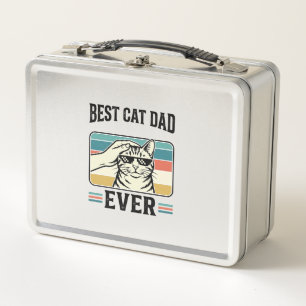 Best Cat Dad Ever Vintage Cat Lover Design_1 Metal Lunch Box