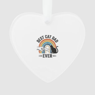 Best Cat Dad Ever Vintage Cat Lover Design_1 Ornament