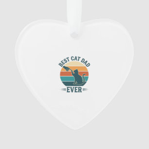 Best Cat Dad Ever Vintage Cat Shirt Design_1 Ornament