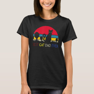 Best Cat Dad Ever Vintage Retro Cat Father  Cat T-Shirt