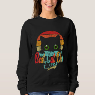 Best Cat Dad Ever Vintage Retro Sunset Daddy Fathe Sweatshirt