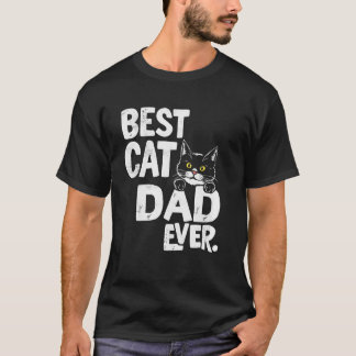 Best Cat Dad Ever Vintage Tee Funny Cat Lover Gran