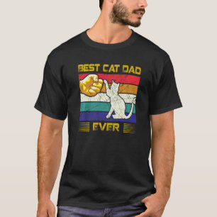 Best Cat Dad Ever With Retro Vintage For Men Fathe T-Shirt