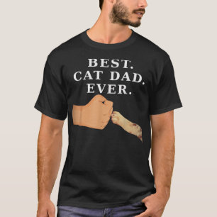 Best Cat Dad Father & Kitty Paw Fist Bump Tee