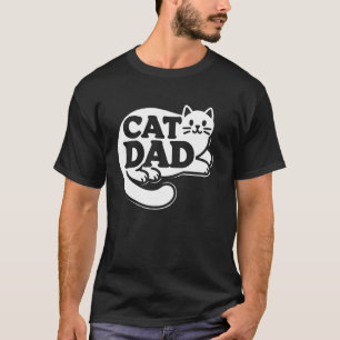 Best Cat Dad Fathers Day Men Kitty Daddy Papa Retr T-Shirt