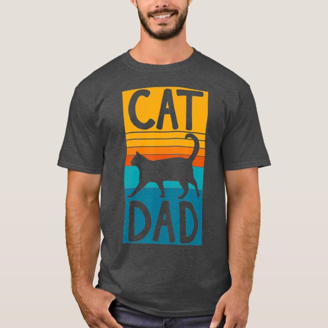 Best Cat Dad Fathers Day Men Kitty Daddy Papa T-Shirt (Front)