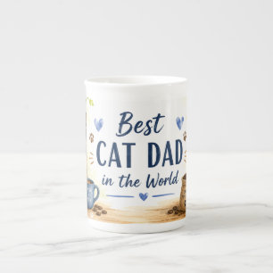 Best Cat Dad for Father's Day Bone China Mug