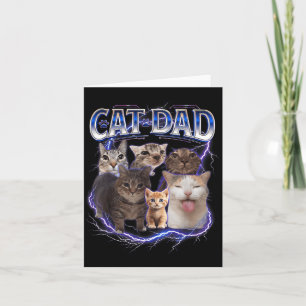 Best Cat Dad Funny Bootleg for Men Papa Women Card