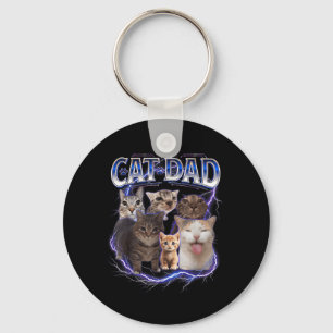 Best Cat Dad Funny Bootleg for Men Papa Women Key Ring