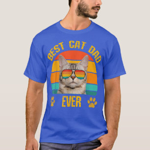Best Cat DAD Funny Papa Cat with Retro sunglasses T-Shirt
