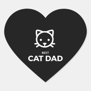 Best Cat Dad Heart Sticker