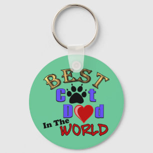 Best Cat Dad In The World for Father's Day Key Ring