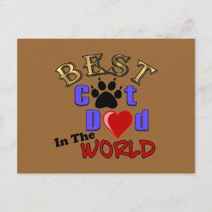 Best Cat Dad In The World for Father's Day Postcard