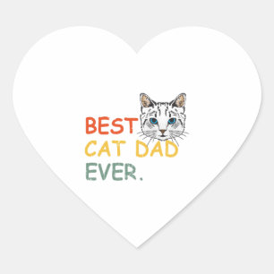 Best Cat Dad love cat play Cat Kitten Cat Daddy Heart Sticker