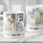 Best Cat Dad Pet Photo Collage Coffee Mug<br><div class="desc">Personalised Best Cat Dad Ever 8 Photo Collage Coffee Mug. Celebrate the love and joy of being a cat dad with this custom mug, designed to showcase his favourite feline memories. Featuring a collage of eight photos—perfect for adorable shots of his cat(s) or moments of him with his furry friends—this...</div>