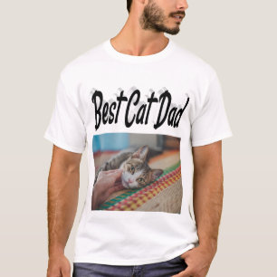 Best Cat Dad Photo Black text  T-Shirt
