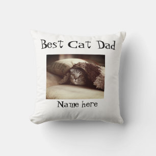 best cat dad photo name fathers day pet dad daddy cushion