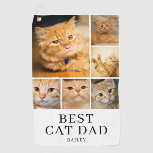 Best Cat Dad Photo Personalised  Golf Towel