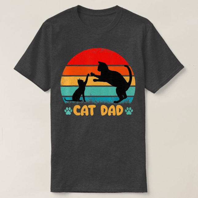 Best CAT DAD Shirt Fathers Day Kitty Daddy Papa Ch (Design Front)