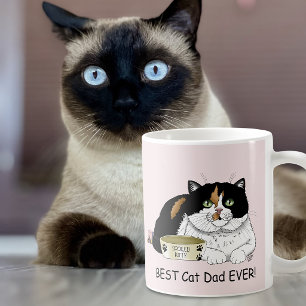 Best Cat Dad Spoiled Calico Father’s Day Pink Coffee Mug