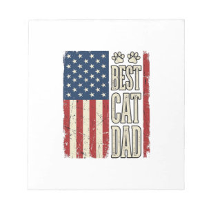 Best Cat Dad Vintage Flag Shirt Design_1 Notepad
