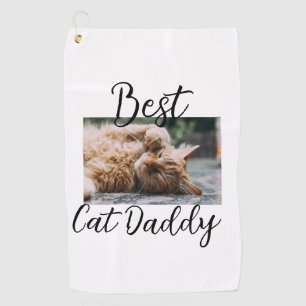 Best cat Daddy parents pet photo dad mom simple Golf Towel