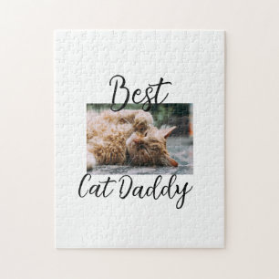 Best cat Daddy parents pet photo dad mom simple  Jigsaw Puzzle