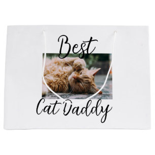 Best cat Daddy parents pet photo dad mom simple  Large Gift Bag