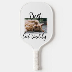 Best cat Daddy parents pet photo dad mom simple  Pickleball Paddle
