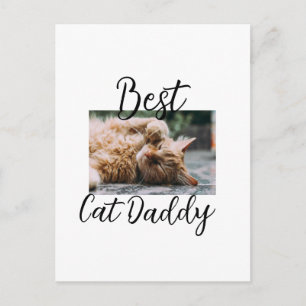 Best cat Daddy parents pet photo dad mom simple  Postcard