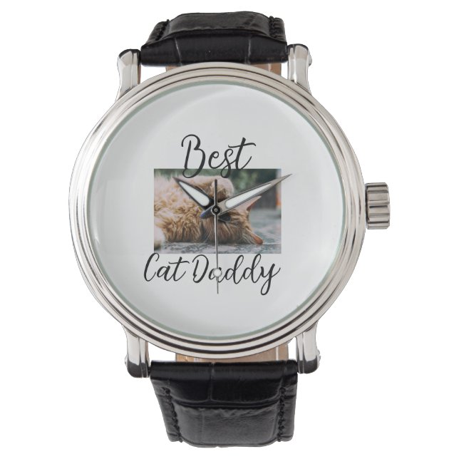 Best cat Daddy parents pet photo dad mom simple  Watch (Front)